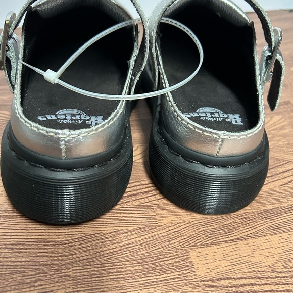 Dr. Martens Laketen Silver Leather Slingback Platform Mules Womens 8 EU 39 - Picture 8 of 10